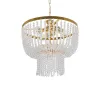 GLOBOSTAR® CRYSTAL 203-0028 Κλασικό Κρεμαστό Φωτιστικό Οροφής με Ντουί 3 x E27 AC 220-240V IP20 - Χρυσό & Διάφανο - Μ41 x Π41 x Υ40cm