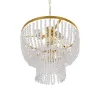 GLOBOSTAR® CRYSTAL 203-0028 Κλασικό Κρεμαστό Φωτιστικό Οροφής με Ντουί 3 x E27 AC 220-240V IP20 - Χρυσό & Διάφανο - Μ41 x Π41 x Υ40cm