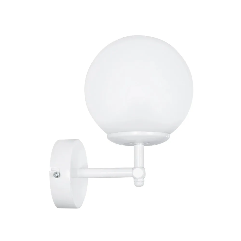 GLOBOSTAR® DALPH 203-0030 Vintage Φωτιστικό Τοίχου - Απλίκα με Ντουί 1 x E27 AC 220-240V IP20 - Λευκό - M18 x Π15 x Υ23cm
