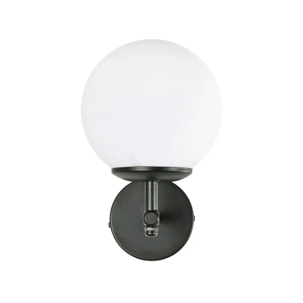 GLOBOSTAR® DALPH 203-0032 Vintage Φωτιστικό Τοίχου - Απλίκα με Ντουί 1 x E27 AC 220-240V IP20 - Μαύρο & Λευκό - M18 x Π15 x Υ23cm