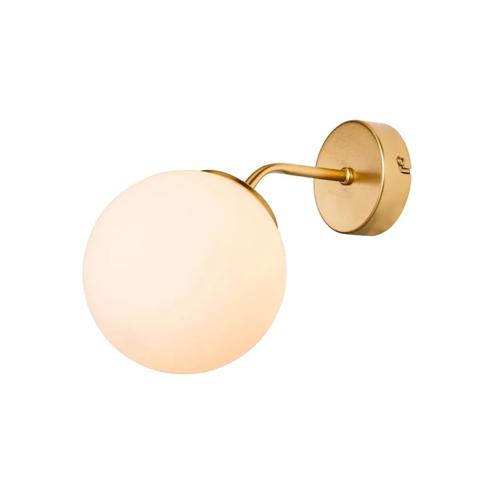 GLOBOSTAR® DALPH 203-0033 Vintage Φωτιστικό Τοίχου - Απλίκα με Ντουί 1 x E27 AC 220-240V IP20 - Χρυσό & Λευκό - M15 x Π25 x Υ22cm