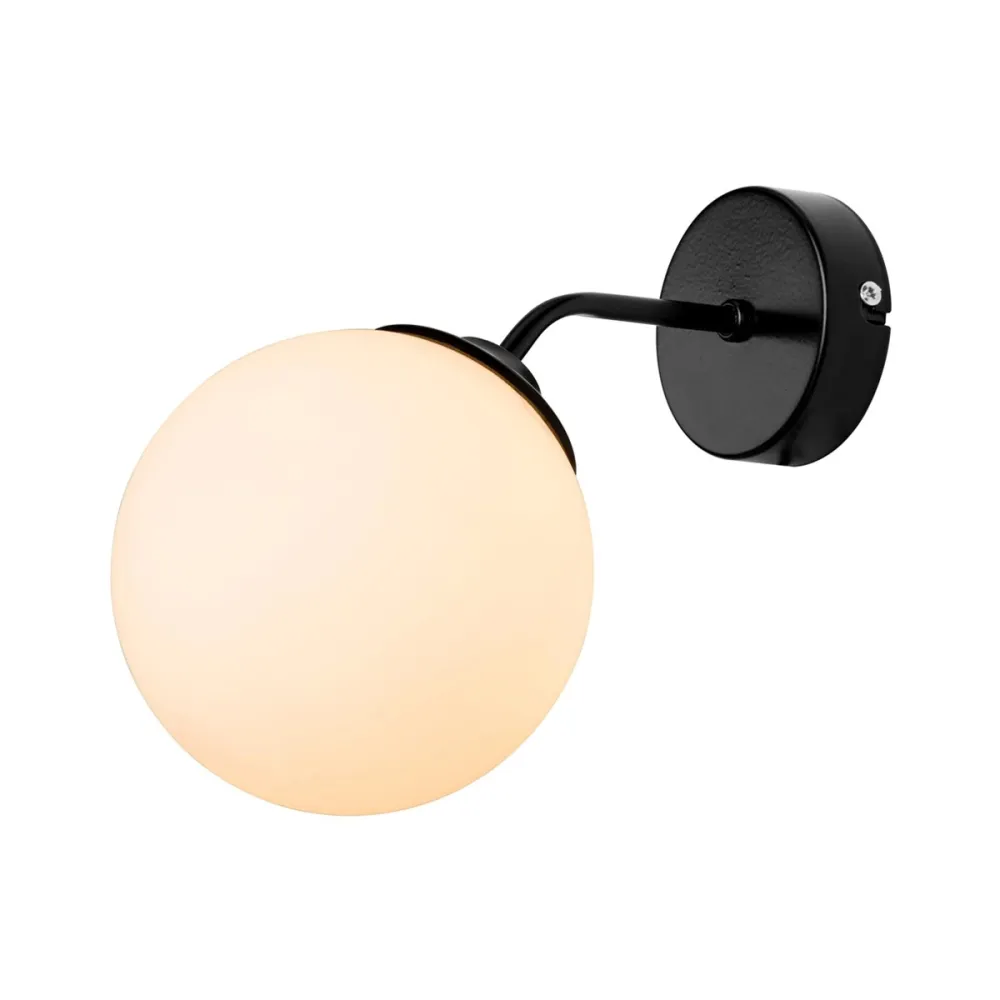GLOBOSTAR® DALPH 203-0034 Vintage Φωτιστικό Τοίχου - Απλίκα με Ντουί 1 x E27 AC 220-240V IP20 - Μαύρο & Λευκό - M15 x Π25 x Υ22cm