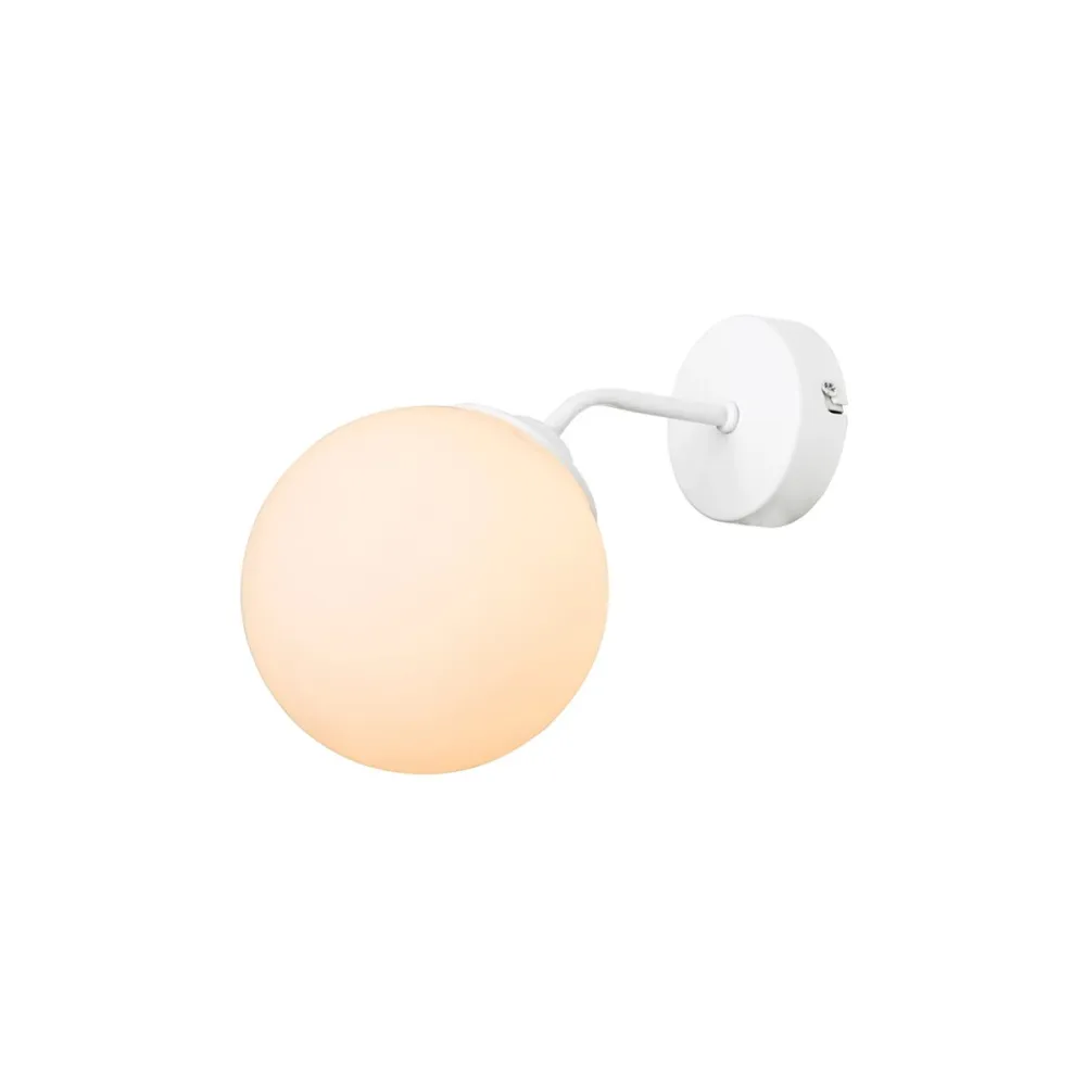 GLOBOSTAR® DALPH 203-0035 Vintage Φωτιστικό Τοίχου - Απλίκα με Ντουί 1 x E27 AC 220-240V IP20 - Λευκό - M15 x Π25 x Υ22cm