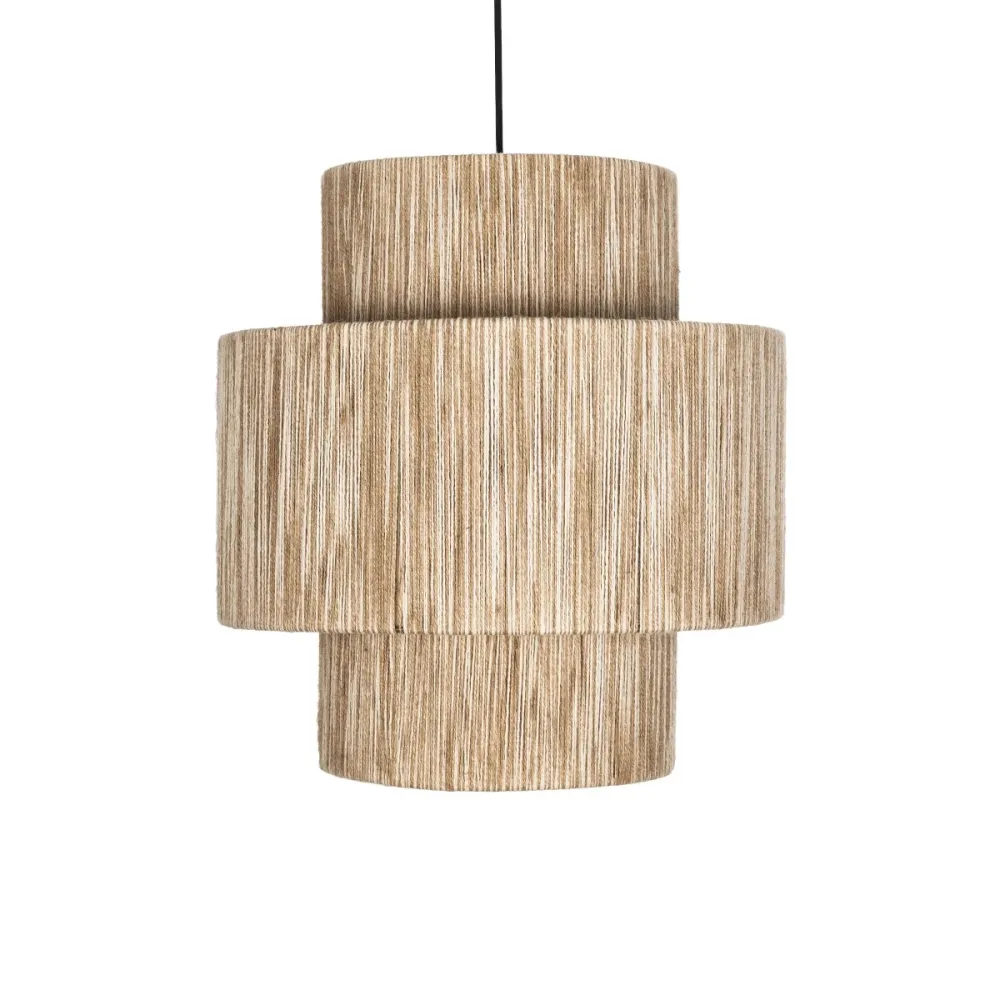 GLOBOSTAR® SALTO 203-0037 Boho Κρεμαστό Φωτιστικό Οροφής με Ντουί 1 x E27 AC 220-240V IP20 - Μπεζ - M40 x Π40 x Υ42cm