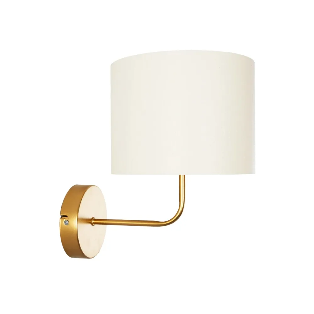 GLOBOSTAR® RALPH 203-0039 Vintage Φωτιστικό Τοίχου - Απλίκα με Ντουί 1 x E27 AC 220-240V IP20 - Χρυσό & Λευκό - Μ22 x Π29 x Υ30cm