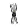 GLOBOSTAR® HORN 203-0043 Vintage Φωτιστικό Τοίχου - Απλίκα με Ντουί 2 x E14 AC 220-240V IP20 - Μαύρο - Μ14 x Π17 x Υ44.5cm