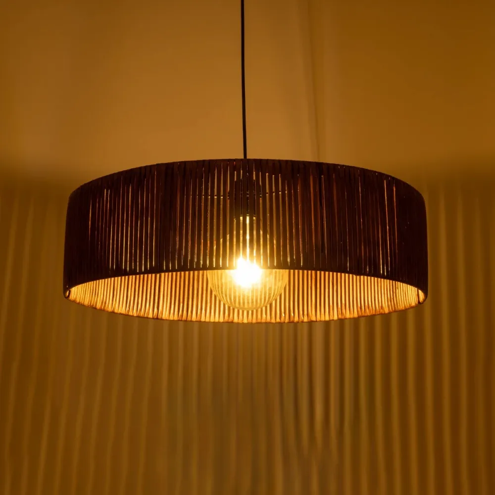 GLOBOSTAR® KYCLOS 203-0045 Boho Κρεμαστό Φωτιστικό Οροφής με Ντουί 1 x E27 AC 220-240V IP20 - Καφέ - M55 x Π55 x Υ20cm