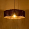 GLOBOSTAR® KYCLOS 203-0045 Boho Κρεμαστό Φωτιστικό Οροφής με Ντουί 1 x E27 AC 220-240V IP20 - Καφέ - M55 x Π55 x Υ20cm