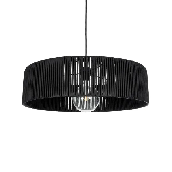 GLOBOSTAR® KYCLOS 203-0046 Boho Κρεμαστό Φωτιστικό Οροφής με Ντουί 1 x E27 AC 220-240V IP20 - Μαύρο - M55 x Π55 x Υ20cm
