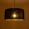 GLOBOSTAR® KYCLOS 203-0048 Boho Κρεμαστό Φωτιστικό Οροφής με Ντουί 1 x E27 AC 220-240V IP20 - Μαύρο - M40 x Π40 x Υ25.5cm