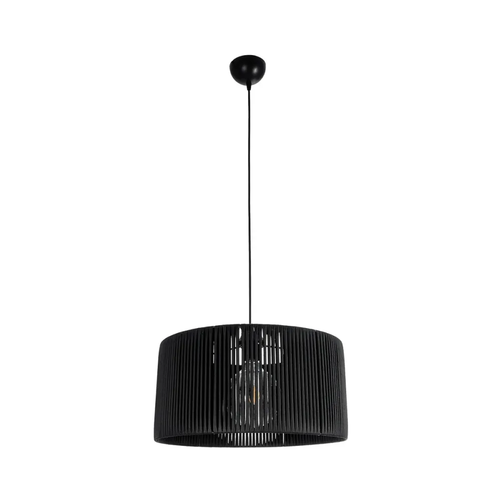 GLOBOSTAR® KYCLOS 203-0048 Boho Κρεμαστό Φωτιστικό Οροφής με Ντουί 1 x E27 AC 220-240V IP20 - Μαύρο - M40 x Π40 x Υ25.5cm