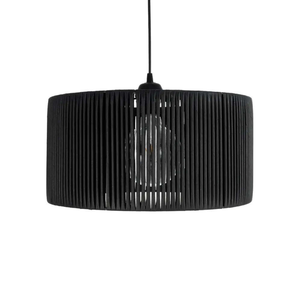 GLOBOSTAR® KYCLOS 203-0048 Boho Κρεμαστό Φωτιστικό Οροφής με Ντουί 1 x E27 AC 220-240V IP20 - Μαύρο - M40 x Π40 x Υ25.5cm