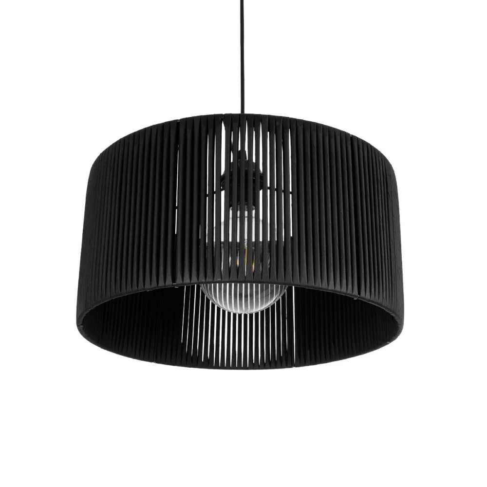GLOBOSTAR® KYCLOS 203-0048 Boho Κρεμαστό Φωτιστικό Οροφής με Ντουί 1 x E27 AC 220-240V IP20 - Μαύρο - M40 x Π40 x Υ25.5cm
