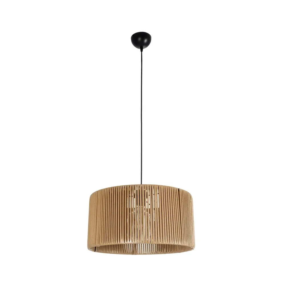 GLOBOSTAR® KYCLOS 203-0049 Boho Κρεμαστό Φωτιστικό Οροφής με Ντουί 1 x E27 AC 220-240V IP20 - Μπεζ - M40 x Π40 x Υ25.5cm