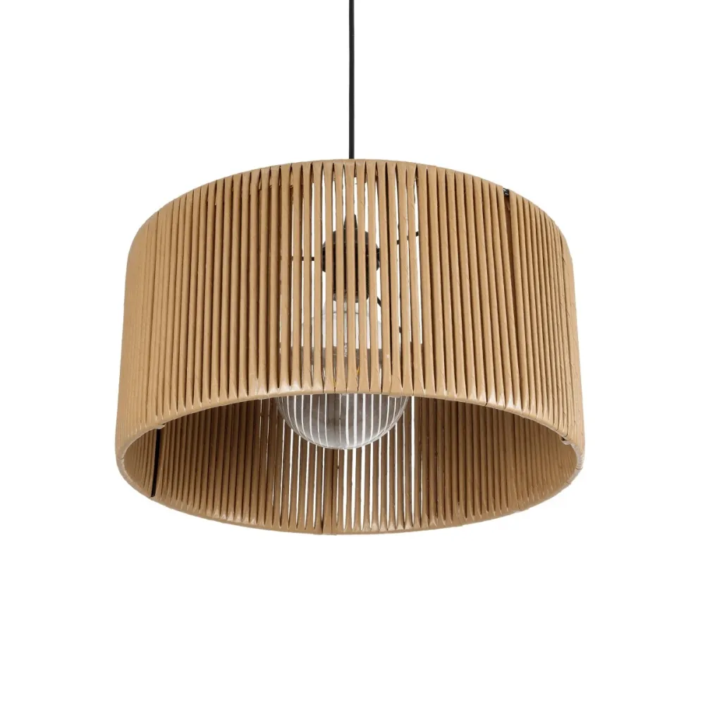 GLOBOSTAR® KYCLOS 203-0049 Boho Κρεμαστό Φωτιστικό Οροφής με Ντουί 1 x E27 AC 220-240V IP20 - Μπεζ - M40 x Π40 x Υ25.5cm