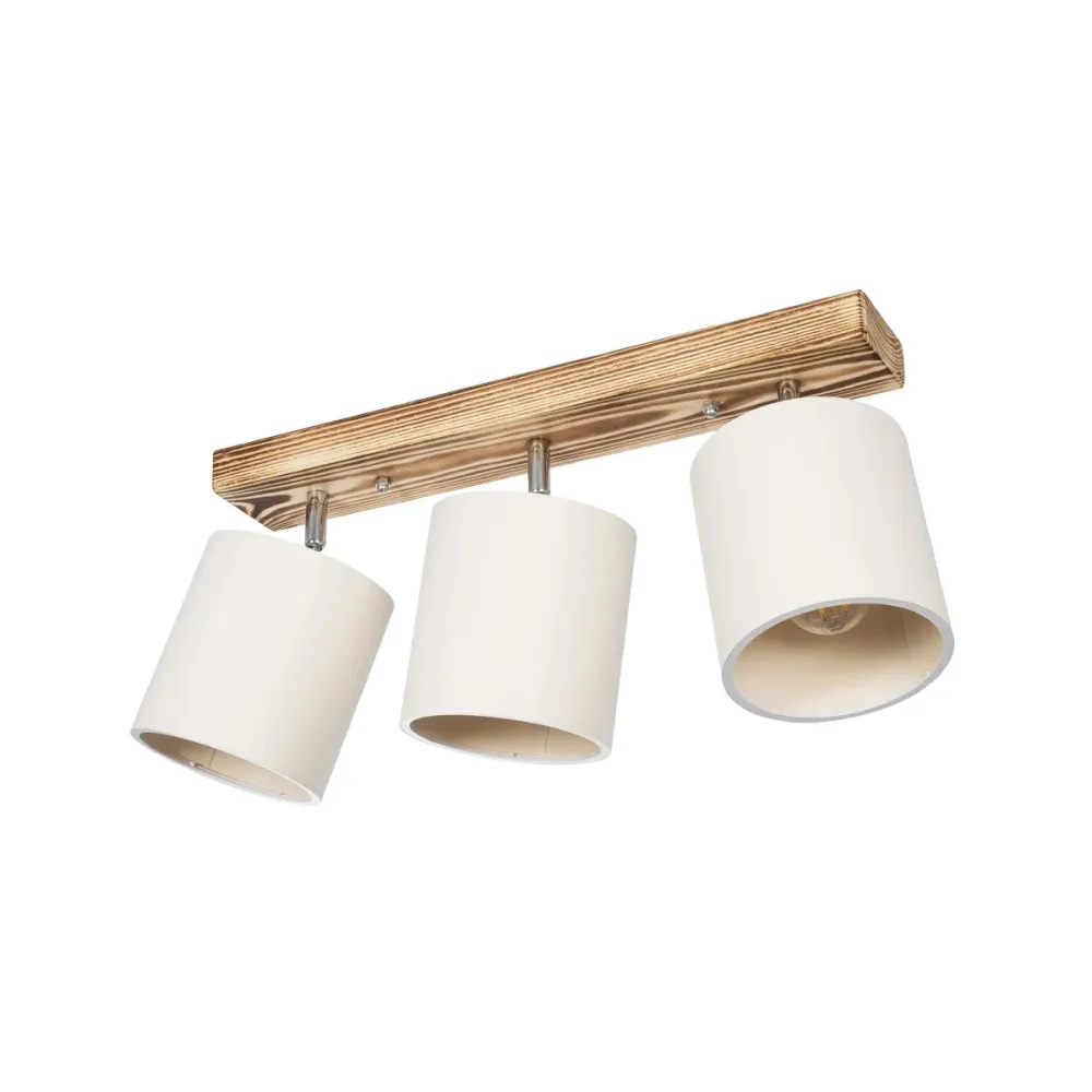 GLOBOSTAR® CUP 203-0055 Vintage Φωτιστικό Οροφής με Ντουί 3 x E27 AC 220-240V IP20 - Λευκό & Μπεζ - Μ60 x Π14 x Υ26cm