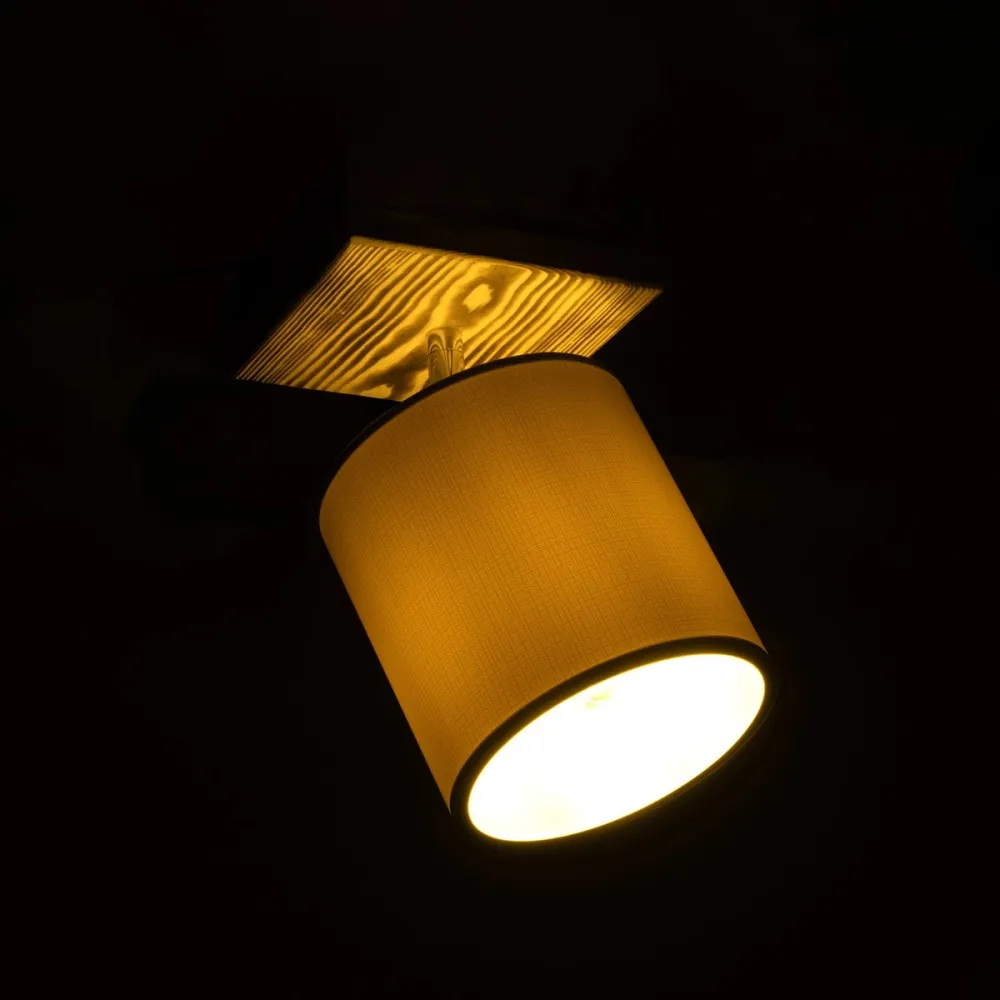 GLOBOSTAR® CUP 203-0057 Vintage Φωτιστικό Οροφής με Ντουί 1 x E27 AC 220-240V IP20 - Λευκό & Μπεζ - Μ14.5 x Π14.5 x Υ25cm
