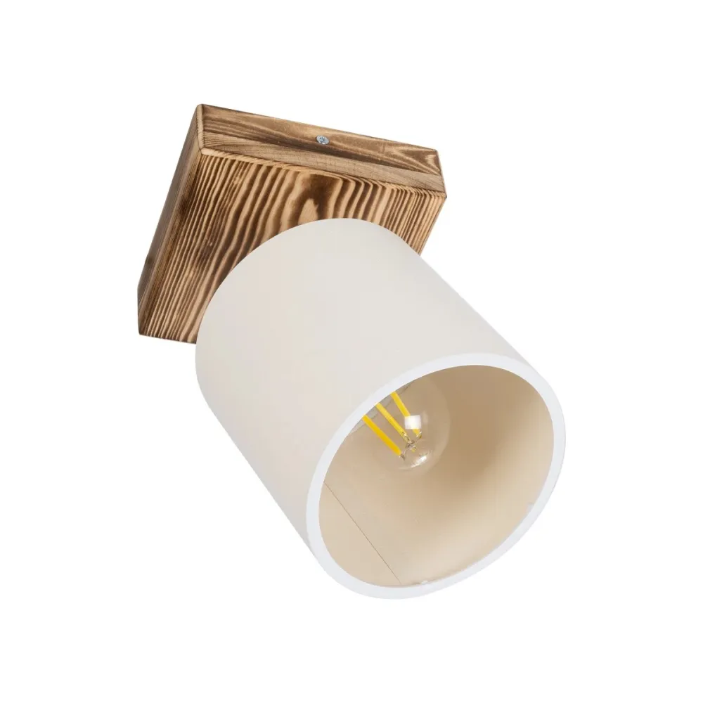GLOBOSTAR® CUP 203-0057 Vintage Φωτιστικό Οροφής με Ντουί 1 x E27 AC 220-240V IP20 - Λευκό & Μπεζ - Μ14.5 x Π14.5 x Υ25cm