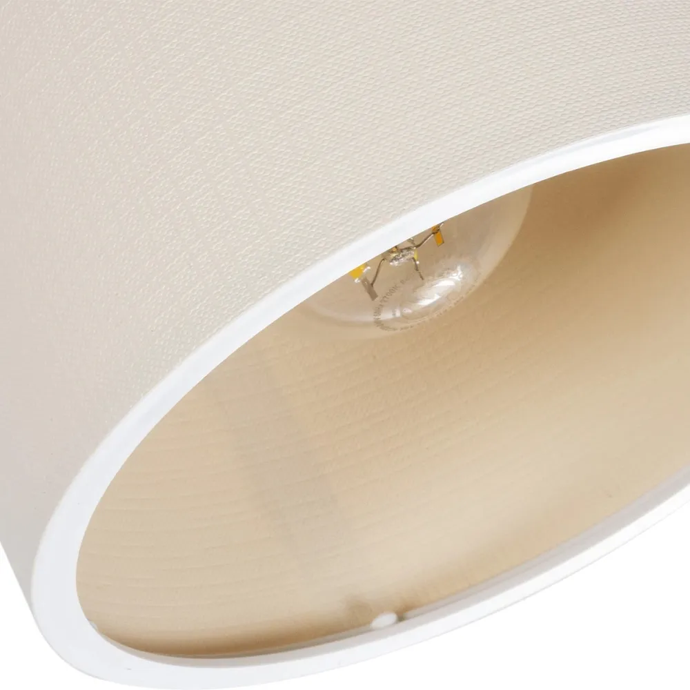 GLOBOSTAR® CUP 203-0057 Vintage Φωτιστικό Οροφής με Ντουί 1 x E27 AC 220-240V IP20 - Λευκό & Μπεζ - Μ14.5 x Π14.5 x Υ25cm