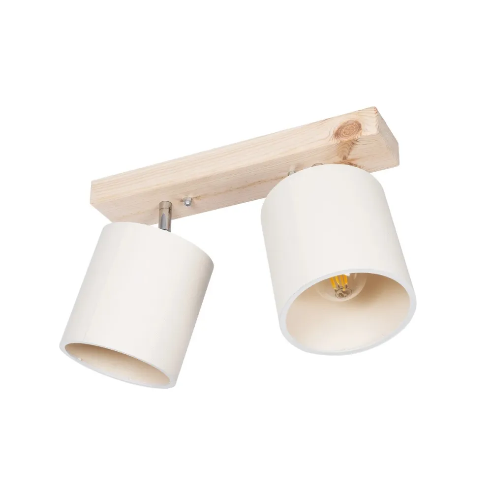 GLOBOSTAR® CUP 203-0059 Vintage Φωτιστικό Οροφής με Ντουί 2 x E27 AC 220-240V IP20 - Λευκό & Μπεζ - Μ42 x Π14 x Υ26cm