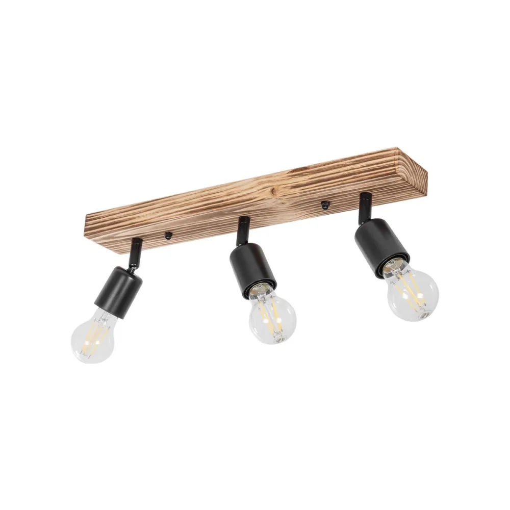 GLOBOSTAR® CUP 203-0061 Vintage Φωτιστικό Οροφής με Ντουί 3 x E27 AC 220-240V IP20 - Μαύρο & Μπέζ - Μ50 x Π8 x Υ15cm