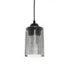 GLOBOSTAR® TORUS 203-0063 Μοντέρνο Κρεμαστό Φωτιστικό Οροφής με Ντουί 1 x E27 AC 220-240V IP20 - Μαύρο & Μαύρο Φιμέ - Μ10.5 x Π10.5 x Υ18.5cm