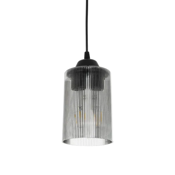 GLOBOSTAR® TORUS 203-0063 Μοντέρνο Κρεμαστό Φωτιστικό Οροφής με Ντουί 1 x E27 AC 220-240V IP20 - Μαύρο & Μαύρο Φιμέ - Μ10.5 x Π10.5 x Υ18.5cm