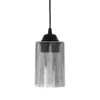 GLOBOSTAR® TORUS 203-0063 Μοντέρνο Κρεμαστό Φωτιστικό Οροφής με Ντουί 1 x E27 AC 220-240V IP20 - Μαύρο & Μαύρο Φιμέ - Μ10.5 x Π10.5 x Υ18.5cm