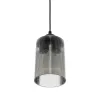 GLOBOSTAR® TORUS 203-0063 Μοντέρνο Κρεμαστό Φωτιστικό Οροφής με Ντουί 1 x E27 AC 220-240V IP20 - Μαύρο & Μαύρο Φιμέ - Μ10.5 x Π10.5 x Υ18.5cm