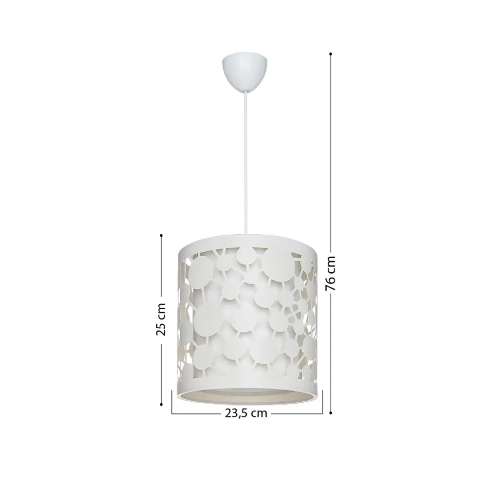 GLOBOSTAR® PETAL 203-0065 Μοντέρνο Κρεμαστό Φωτιστικό Οροφής με Ντουί 1 x E27 AC 220-240V IP20 - Λευκό - Μ23 x Π23 x Υ30cm