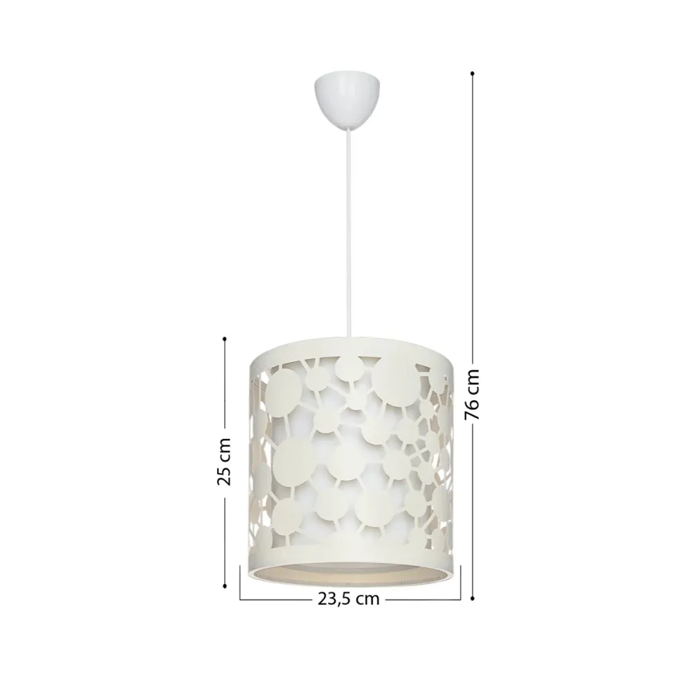 GLOBOSTAR® PETAL 203-0067 Μοντέρνο Κρεμαστό Φωτιστικό Οροφής με Ντουί 1 x E27 AC 220-240V IP20 - Μπεζ - Μ23 x Π23 x Υ30cm