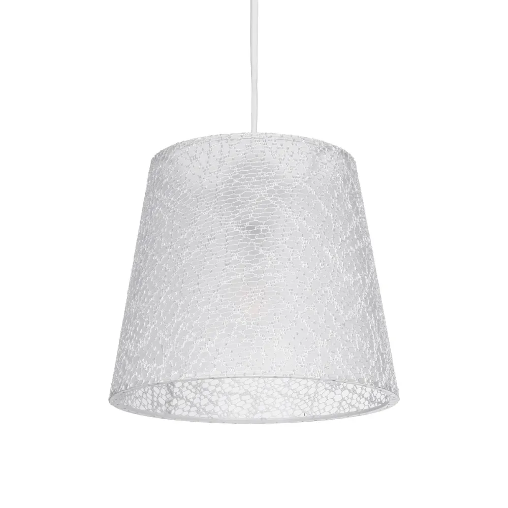 GLOBOSTAR® CONEY 203-0069 Μοντέρνο Κρεμαστό Φωτιστικό Οροφής με Ντουί 1 x E27 AC 220-240V IP20 - Λευκό - Μ26 x Π26 x Υ25cm