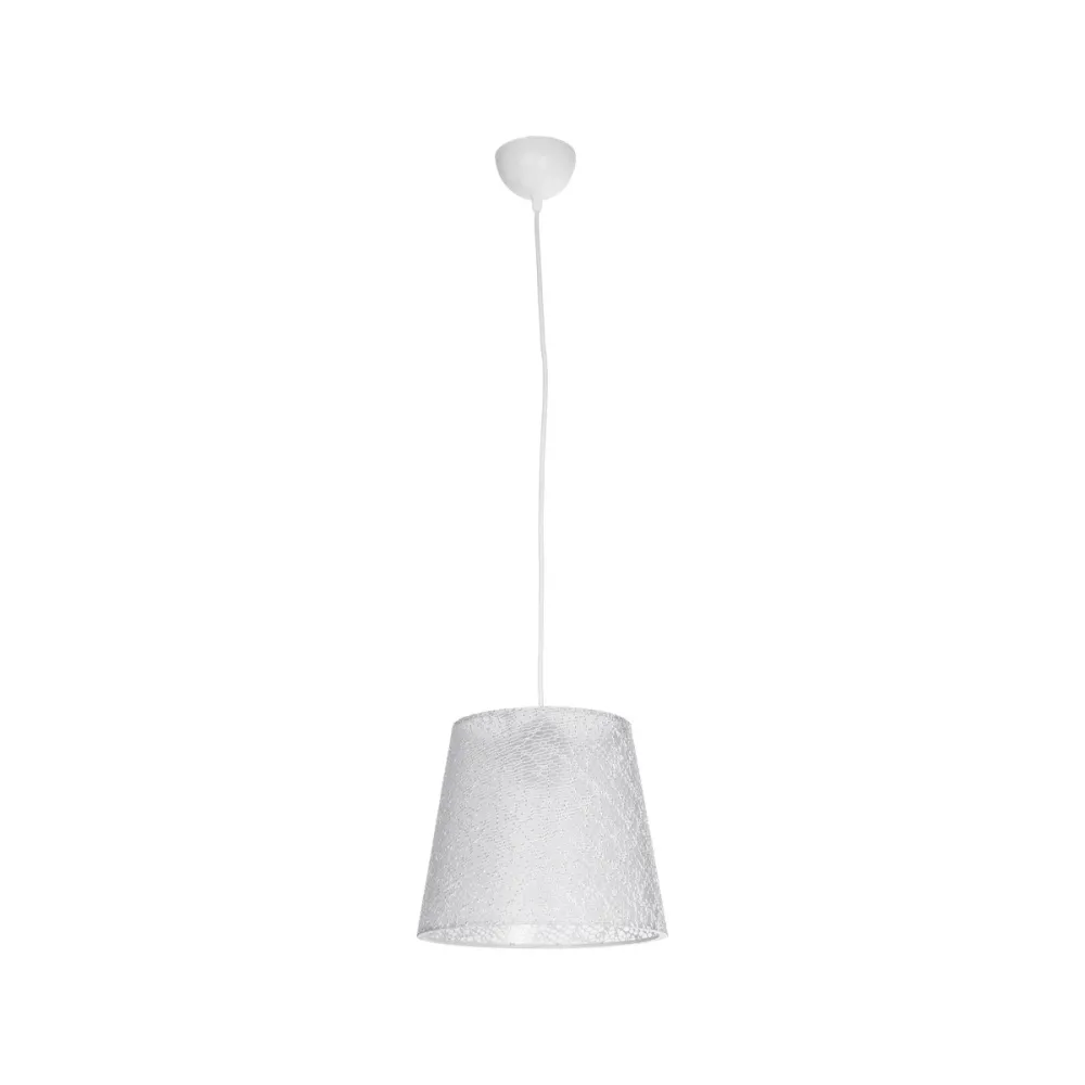 GLOBOSTAR® CONEY 203-0069 Μοντέρνο Κρεμαστό Φωτιστικό Οροφής με Ντουί 1 x E27 AC 220-240V IP20 - Λευκό - Μ26 x Π26 x Υ25cm