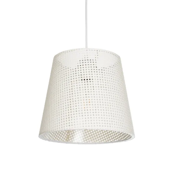 GLOBOSTAR® CONEY 203-0071 Μοντέρνο Κρεμαστό Φωτιστικό Οροφής με Ντουί 1 x E27 AC 220-240V IP20 - Λευκό - Μ26 x Π26 x Υ25cm