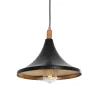 GLOBOSTAR® BELFRY 203-0077 Μοντέρνο Κρεμαστό Φωτιστικό Οροφής με Ντουί 1 x E27 AC 220-240V IP20 - Μαύρο & Χρυσό - Μ29.5 x Π29.5 x Υ22cm
