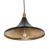 GLOBOSTAR® BELFRY 203-0077 Μοντέρνο Κρεμαστό Φωτιστικό Οροφής με Ντουί 1 x E27 AC 220-240V IP20 - Μαύρο & Χρυσό - Μ29.5 x Π29.5 x Υ22cm