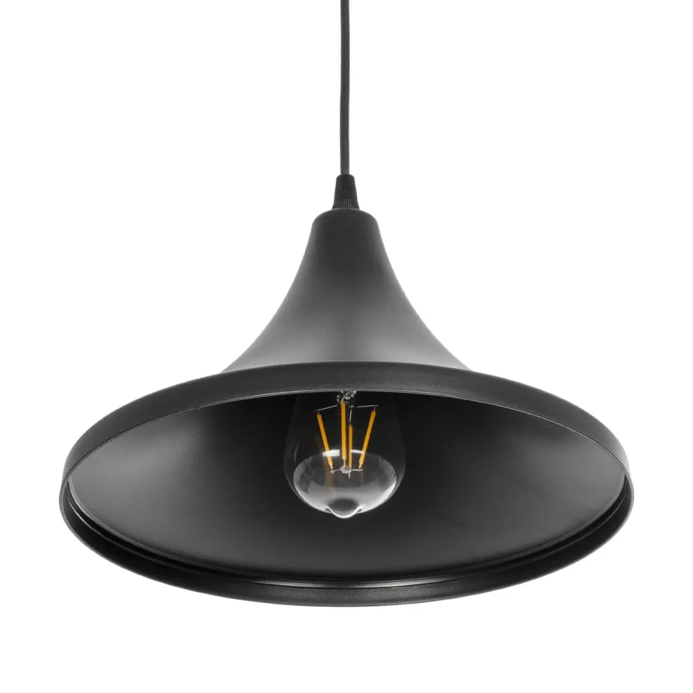 GLOBOSTAR® BELFRY 203-0078 Μοντέρνο Κρεμαστό Φωτιστικό Οροφής με Ντουί 1 x E27 AC 220-240V IP20 - Μαύρο - Μ29.5 x Π29.5 x Υ21cm