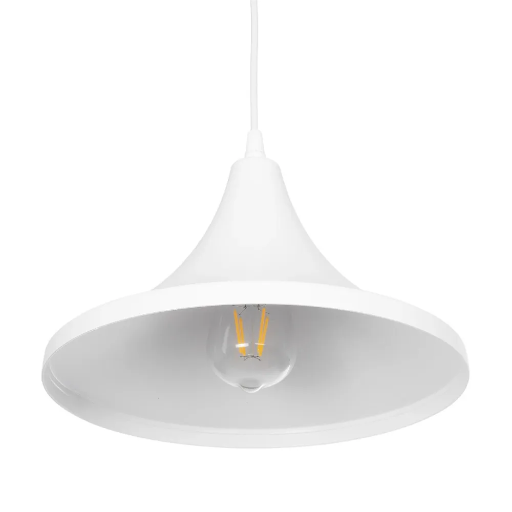 GLOBOSTAR® BELFRY 203-0079 Μοντέρνο Κρεμαστό Φωτιστικό Οροφής με Ντουί 1 x E27 AC 220-240V IP20 - Λεύκο - Μ29.5 x Π29.5 x Υ21cm
