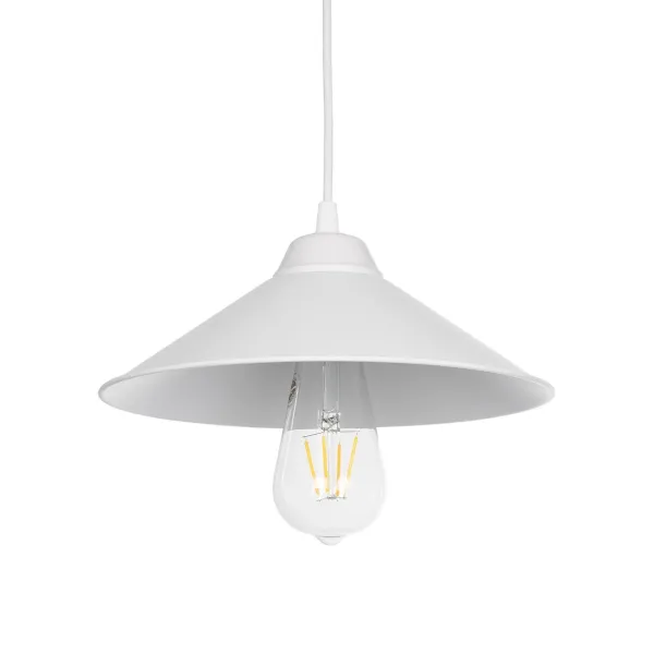 GLOBOSTAR® FONTE 203-0081 Μοντέρνο Κρεμαστό Φωτιστικό Οροφής με Ντουί 1 x E27 AC 220-240V IP20 - Λευκό - Μ22.5 x Π22.5 x Υ10cm