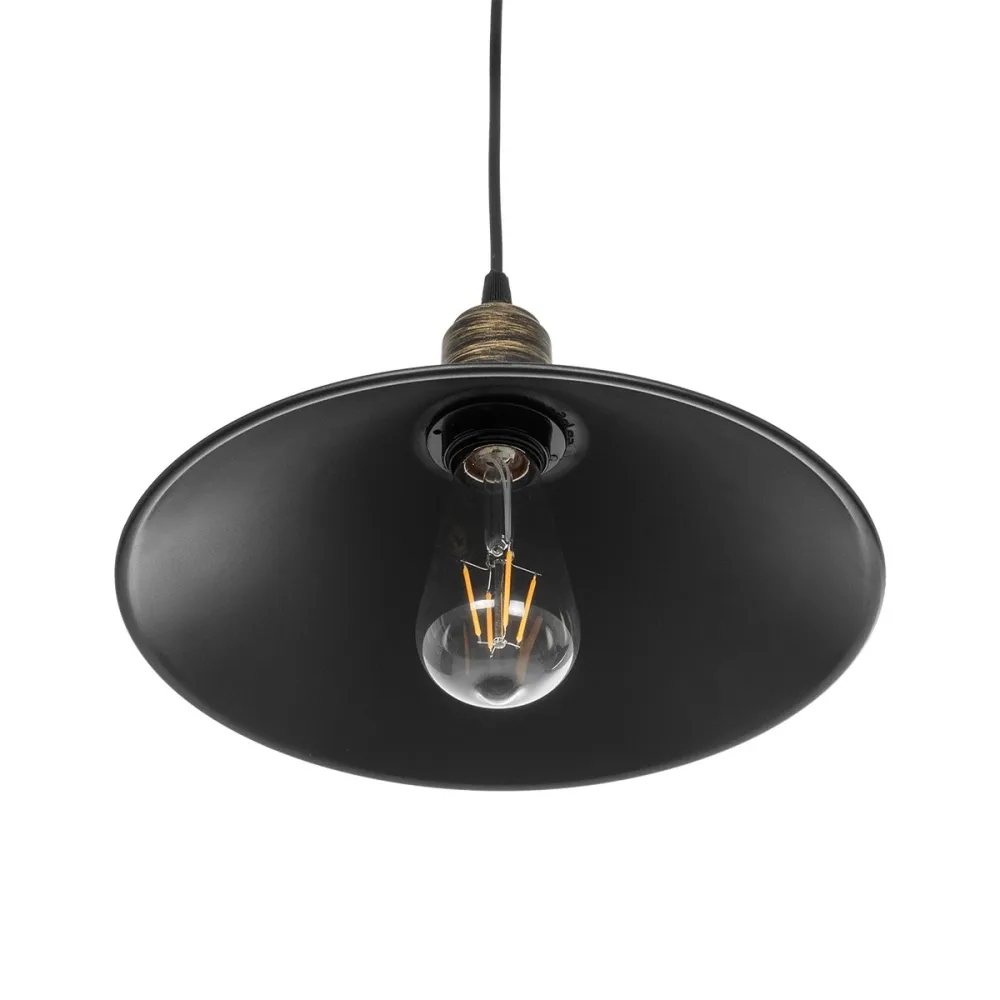 GLOBOSTAR® FERRO 203-0082 Μοντέρνο Κρεμαστό Φωτιστικό Οροφής με Ντουί 1 x E27 AC 220-240V IP20 - Μαύρο & Μπρούτζινο - Μ30 x Π30 x Υ15cm