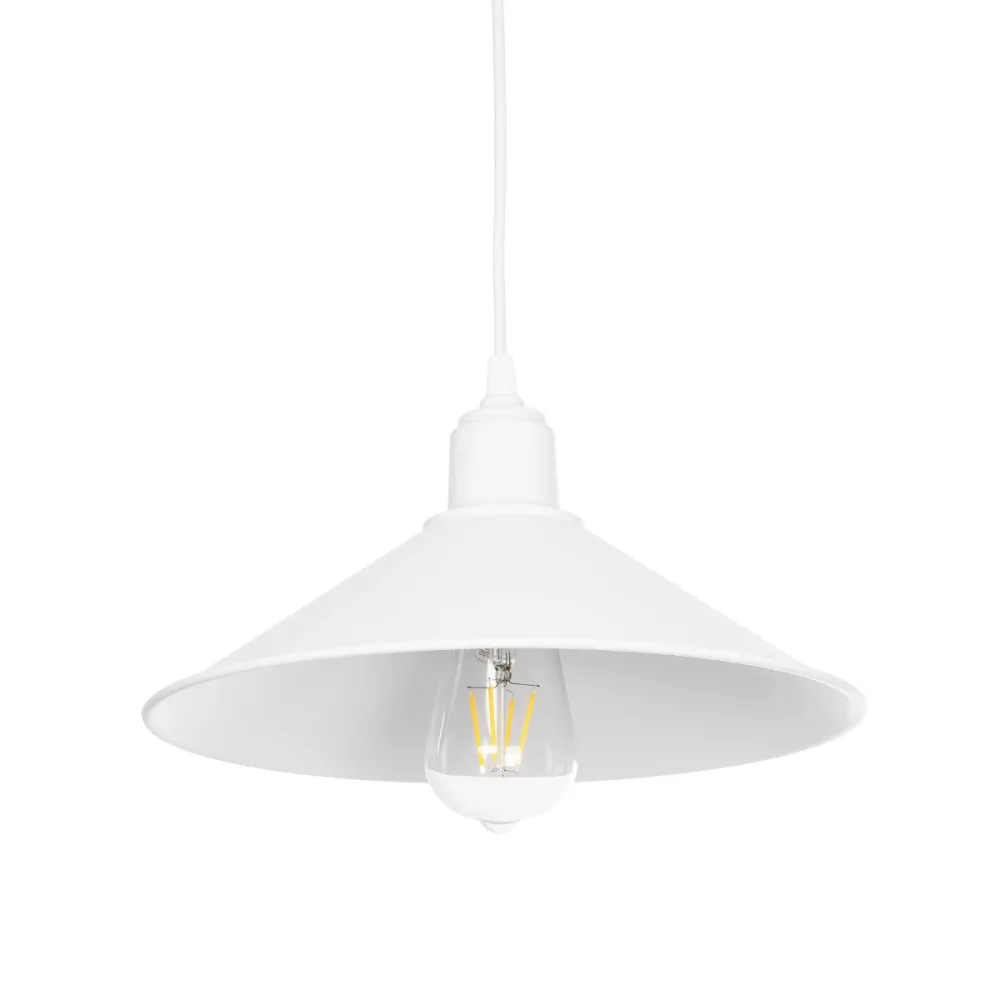 GLOBOSTAR® FERRO 203-0085 Μοντέρνο Κρεμαστό Φωτιστικό Οροφής με Ντουί 1 x E27 AC 220-240V IP20 - Λευκό - Μ30 x Π30 x Υ15cm