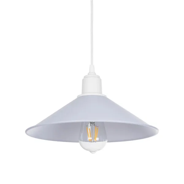 GLOBOSTAR® FERRO 203-0087 Μοντέρνο Κρεμαστό Φωτιστικό Οροφής με Ντουί 1 x E27 AC 220-240V IP20 - Λευκό - Μ30 x Π30 x Υ15cm