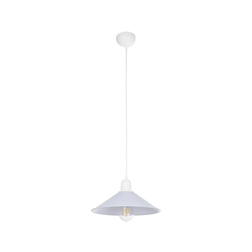 GLOBOSTAR® FERRO 203-0087 Μοντέρνο Κρεμαστό Φωτιστικό Οροφής με Ντουί 1 x E27 AC 220-240V IP20 - Λευκό - Μ30 x Π30 x Υ15cm