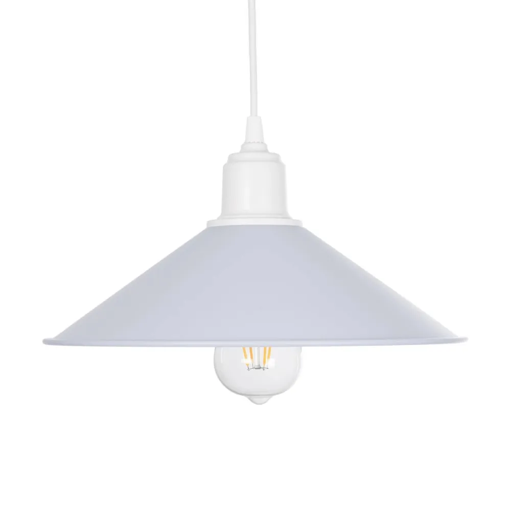 GLOBOSTAR® FERRO 203-0087 Μοντέρνο Κρεμαστό Φωτιστικό Οροφής με Ντουί 1 x E27 AC 220-240V IP20 - Λευκό - Μ30 x Π30 x Υ15cm
