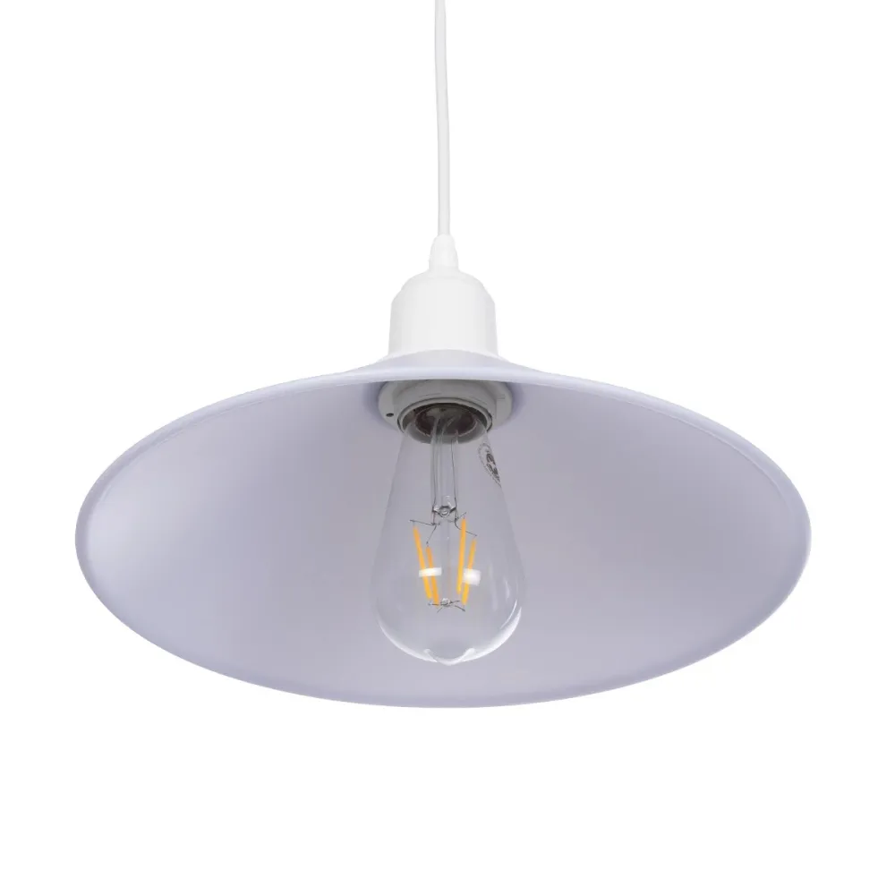 GLOBOSTAR® FERRO 203-0087 Μοντέρνο Κρεμαστό Φωτιστικό Οροφής με Ντουί 1 x E27 AC 220-240V IP20 - Λευκό - Μ30 x Π30 x Υ15cm