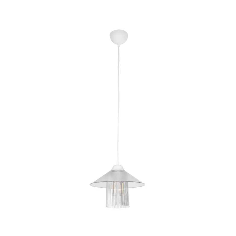 GLOBOSTAR® PROMO 203-0088 Μοντέρνο Κρεμαστό Φωτιστικό Οροφής με Ντουί 1 x E27 AC 220-240V IP20 - Λευκό - Μ25.5 x Π25.5 x Υ20cm