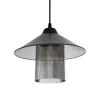 GLOBOSTAR® PROMO 203-0089 Μοντέρνο Κρεμαστό Φωτιστικό Οροφής με Ντουί 1 x E27 AC 220-240V IP20 - Μαύρο & Μαύρο Φιμέ - Μ25.5 x Π25.5 x Υ20cm