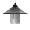 GLOBOSTAR® PROMO 203-0089 Μοντέρνο Κρεμαστό Φωτιστικό Οροφής με Ντουί 1 x E27 AC 220-240V IP20 - Μαύρο & Μαύρο Φιμέ - Μ25.5 x Π25.5 x Υ20cm