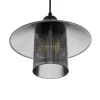 GLOBOSTAR® PROMO 203-0089 Μοντέρνο Κρεμαστό Φωτιστικό Οροφής με Ντουί 1 x E27 AC 220-240V IP20 - Μαύρο & Μαύρο Φιμέ - Μ25.5 x Π25.5 x Υ20cm