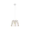 GLOBOSTAR® JUTE 203-0091 Μοντέρνο Κρεμαστό Φωτιστικό Οροφής με Ντουί 1 x E27 AC 220-240V IP20 - Λευκό & Μπεζ - Μ30 x Π30 x Υ23cm